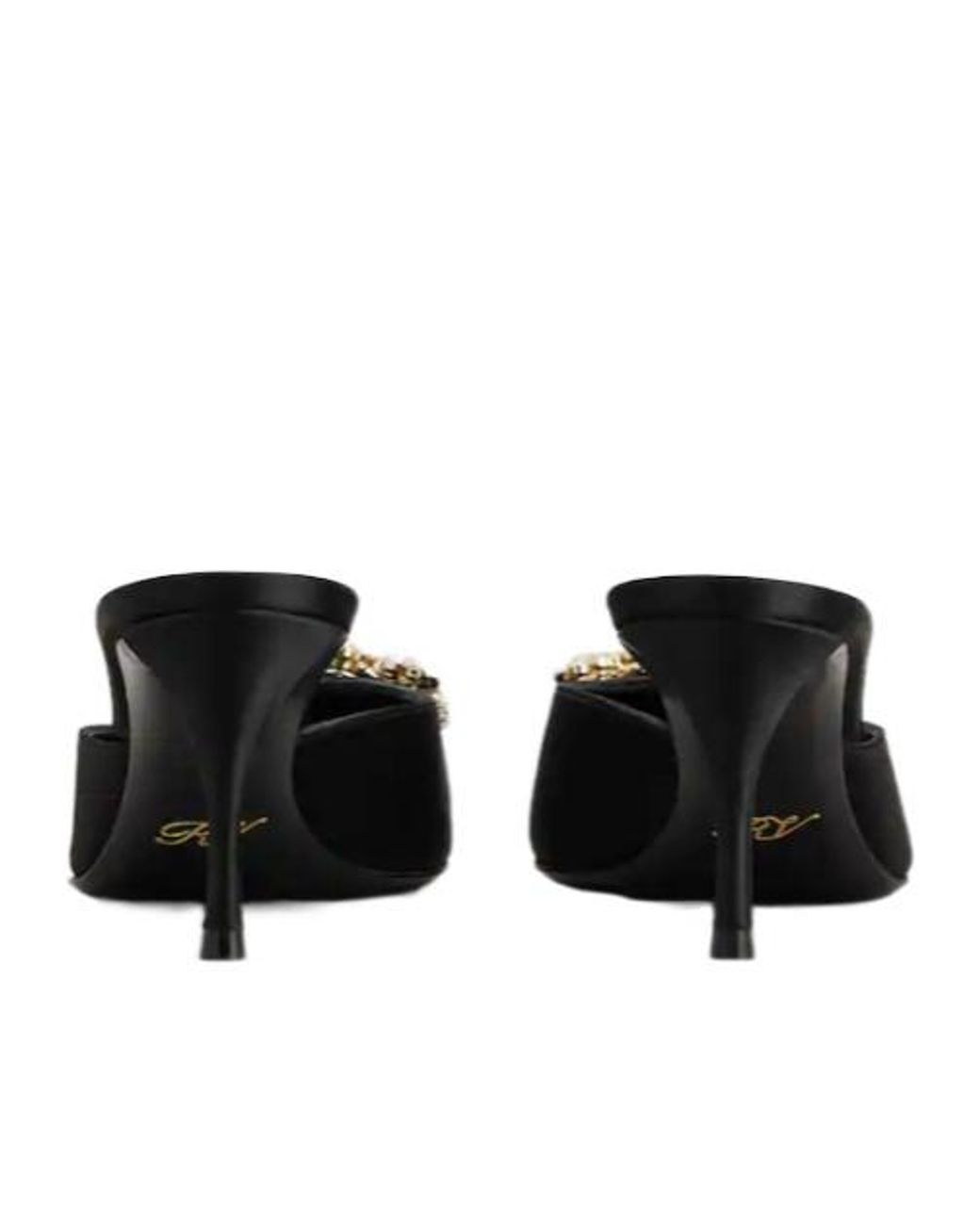 Roger Vivier Black Buckle Embellished Slip-On Mules