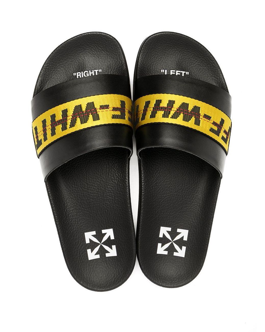 Off-White c/o Virgil Abloh Black Logo-Tape Detail Slides for men