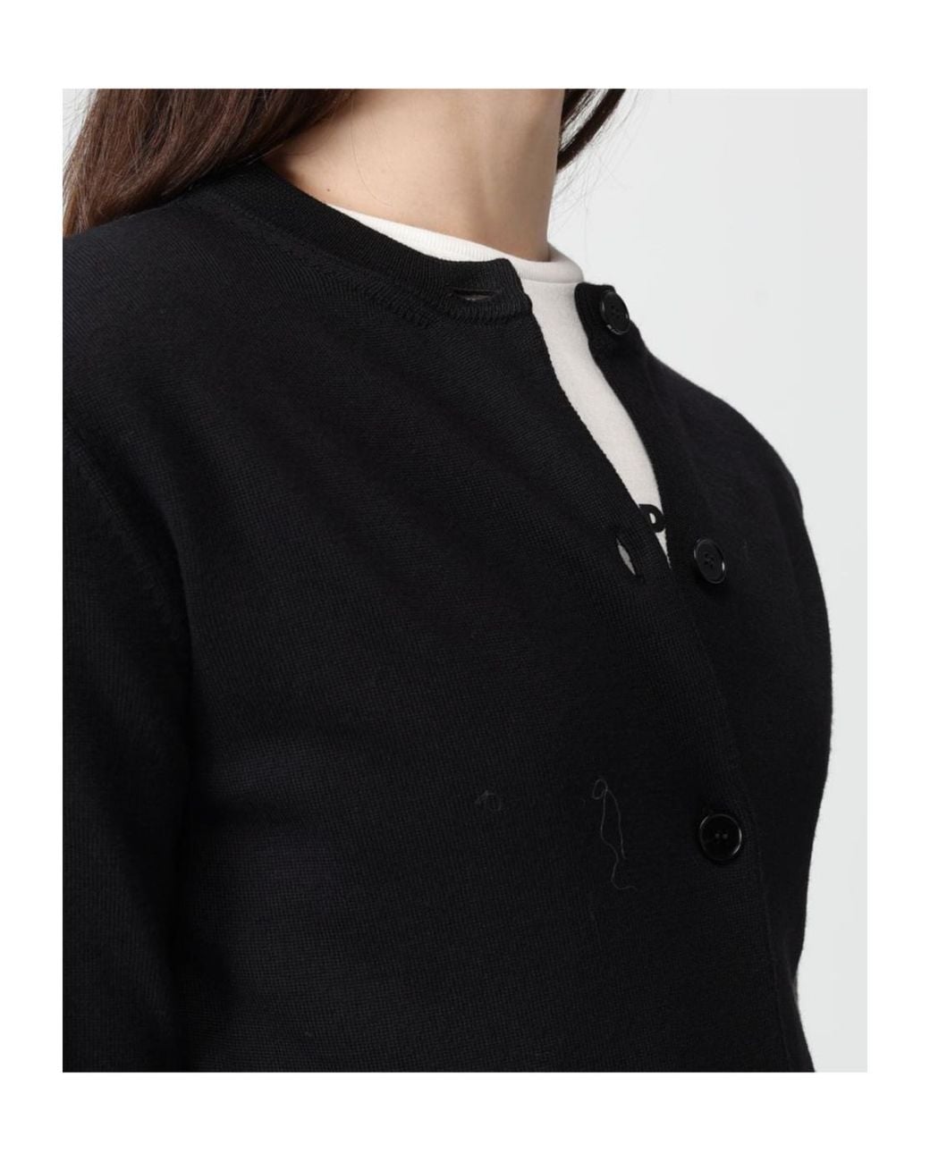 Jil Sander Black Long-Sleeved Knitted Cardigan