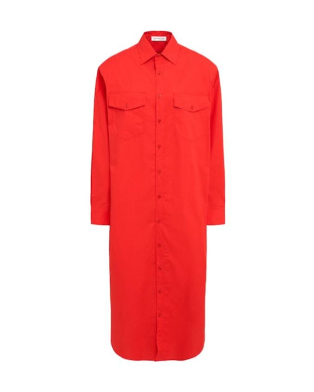 Frankie Shop Red Calren Cotton Poplin Long Dress
