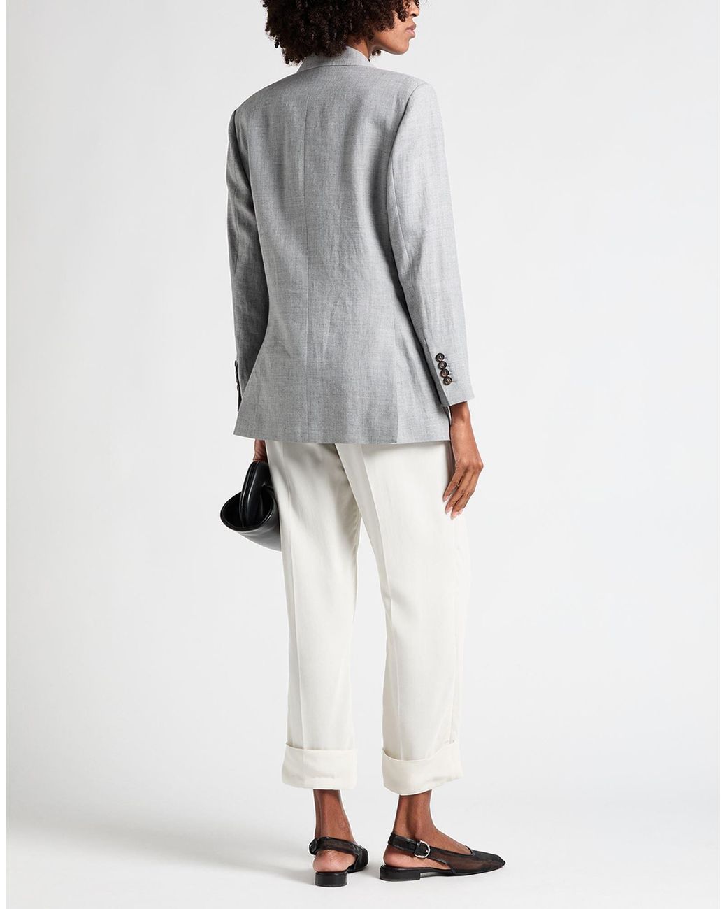 Brunello Cucinelli Gray Minimalist Single-Breasted Blazer