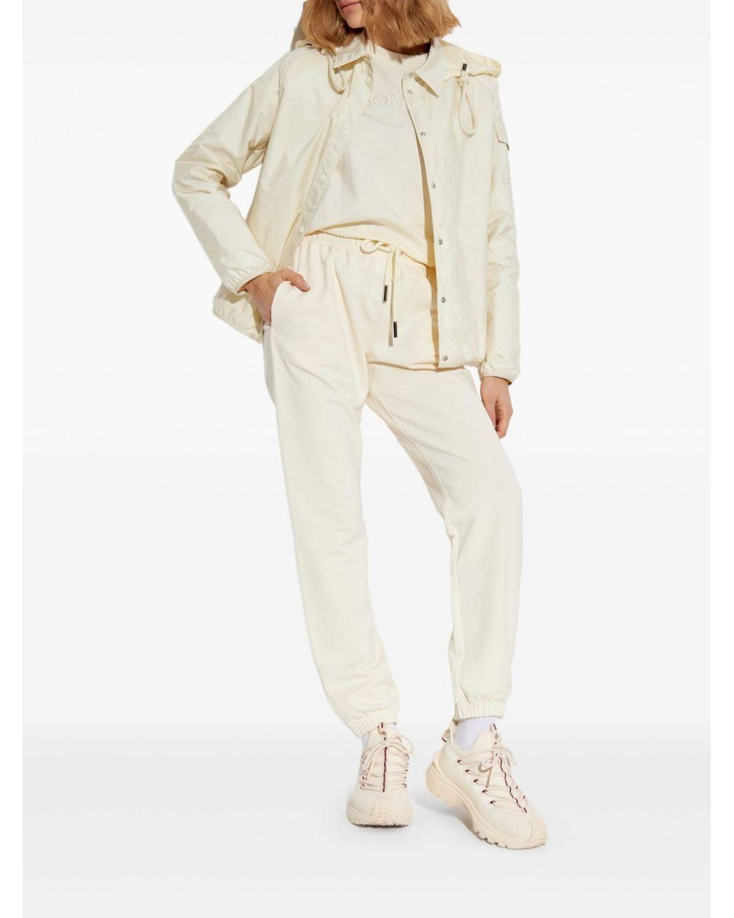 Moncler Natural Logo Patch Drawstring Sweatpants