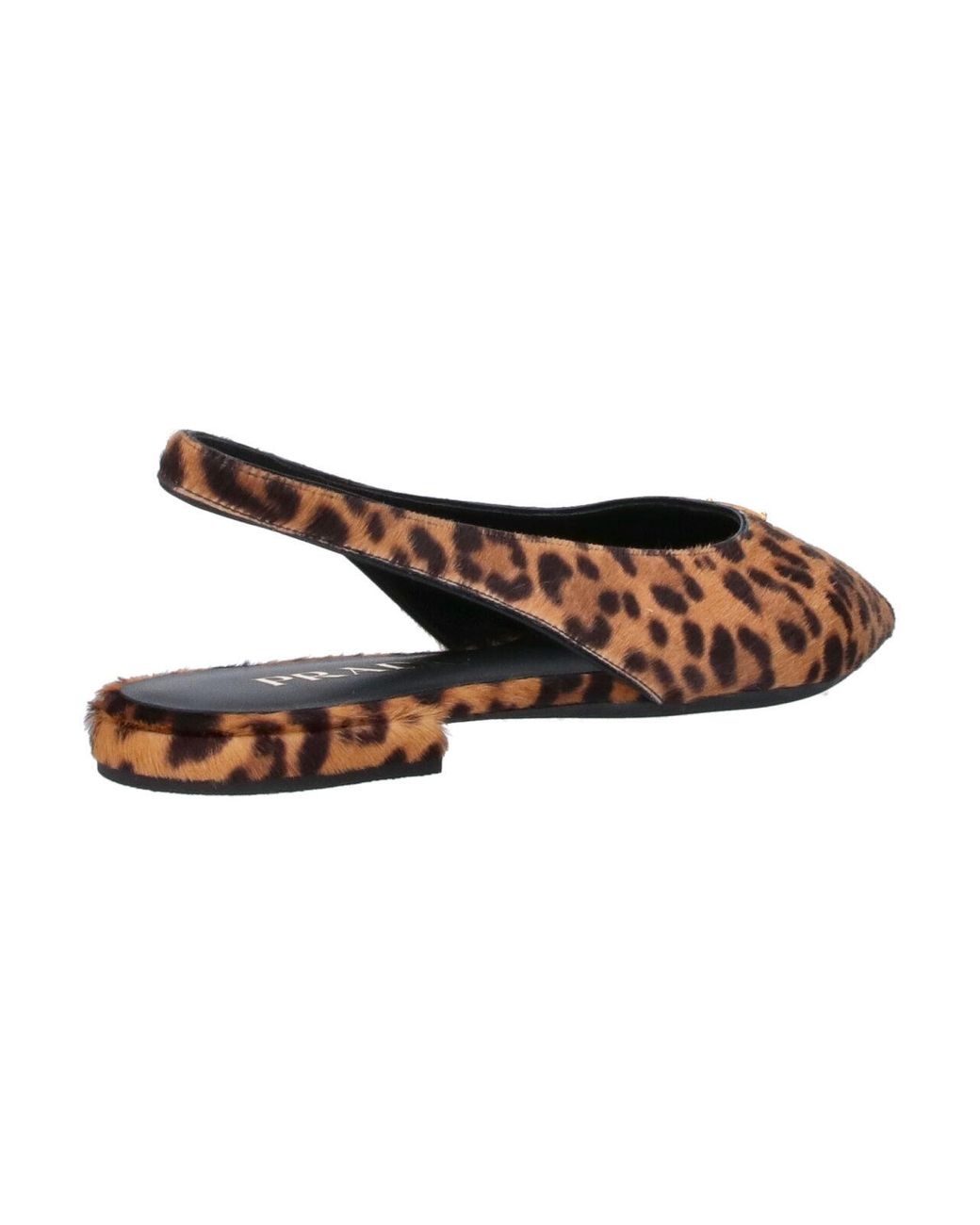Prada Brown Printed Leather Ballerinas