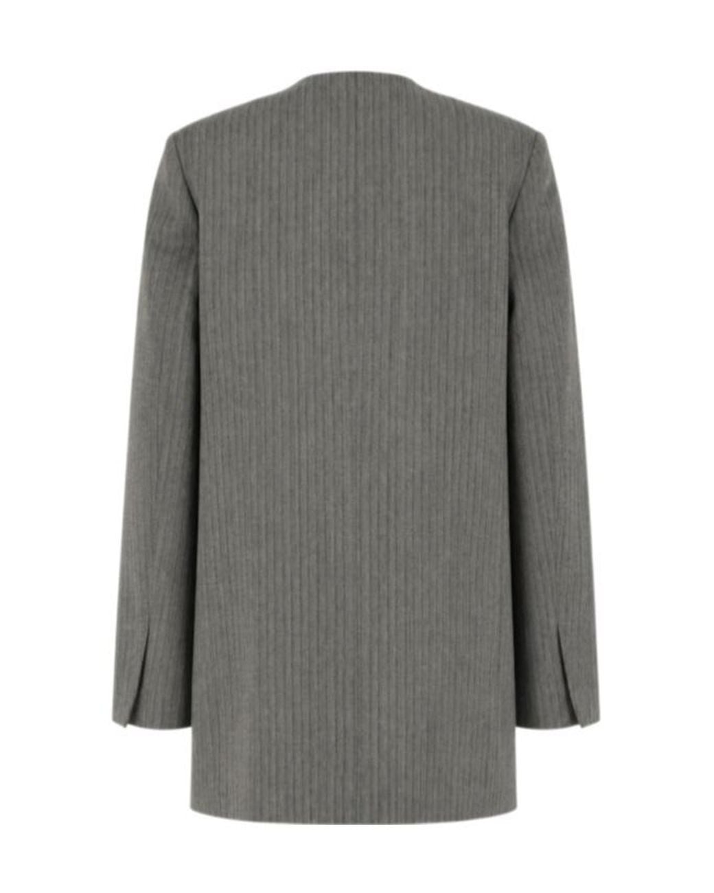 Alberta Ferretti Gray V-Neck Jacket