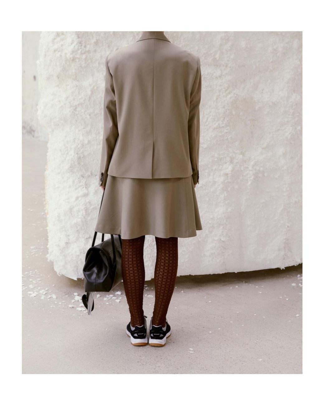 Low Classic Gray Flared Midi Skirt