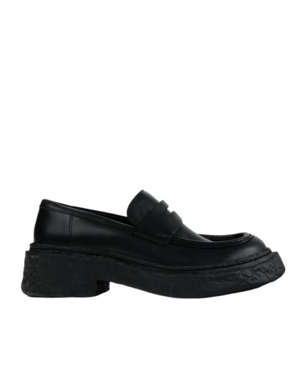 Camper Black Leather Loafers for men