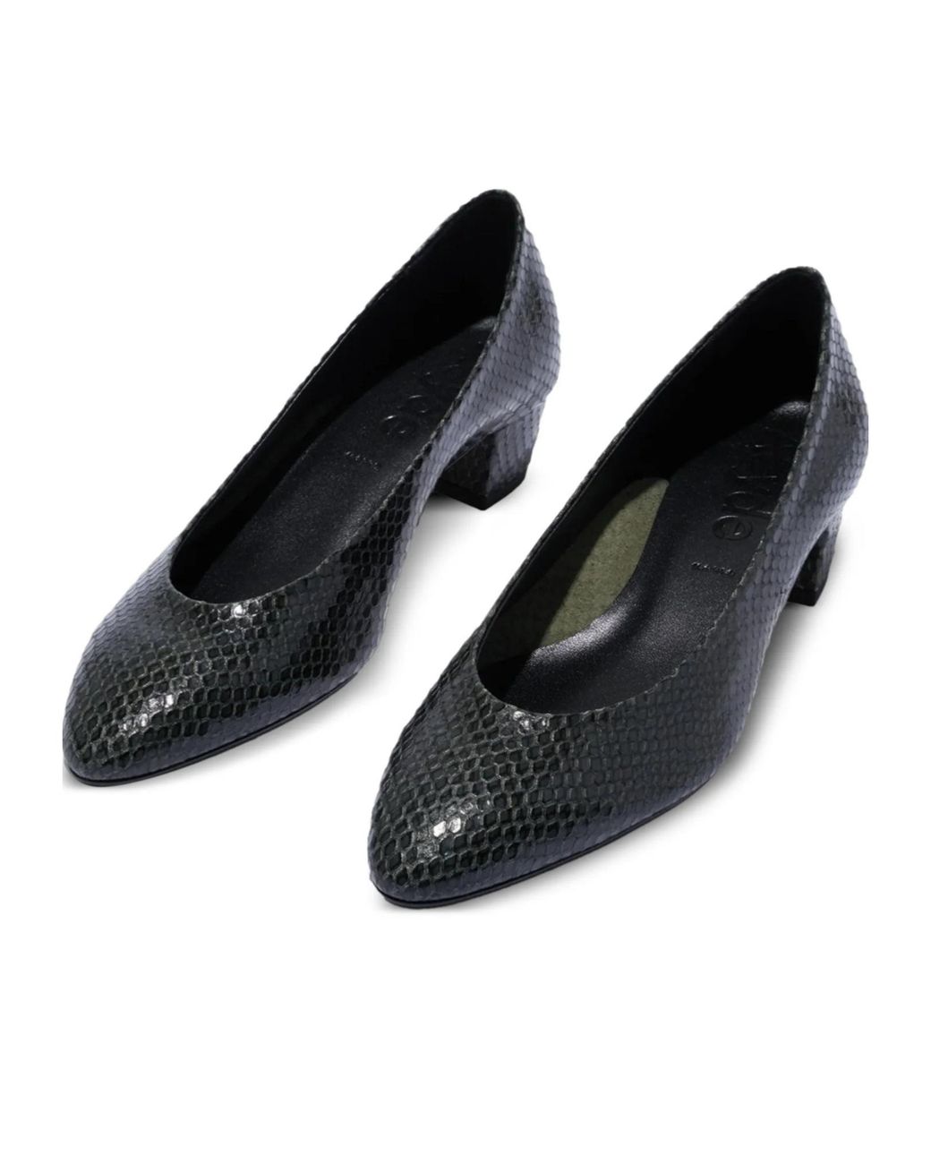 Aeyde Black Helia Leather Heeled Pumps