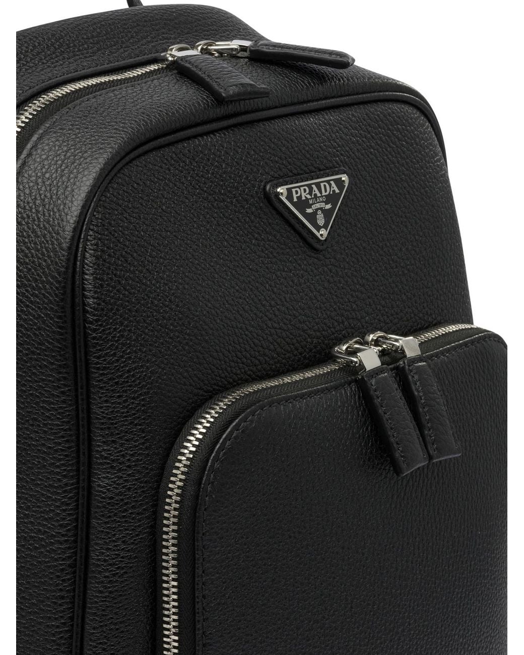 Prada Black Leather Backpack for men