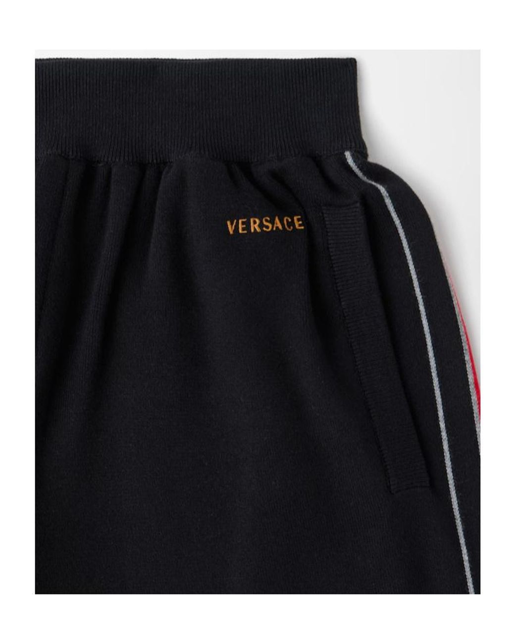 Versace Black Side-Stripe Joggers for men