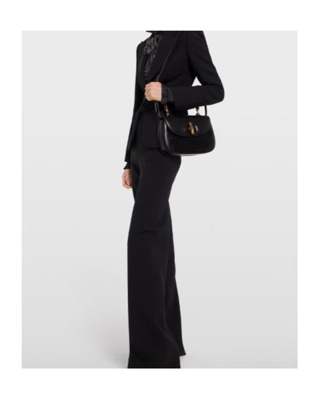 Gucci Black Bamboo 1947 Medium Bag