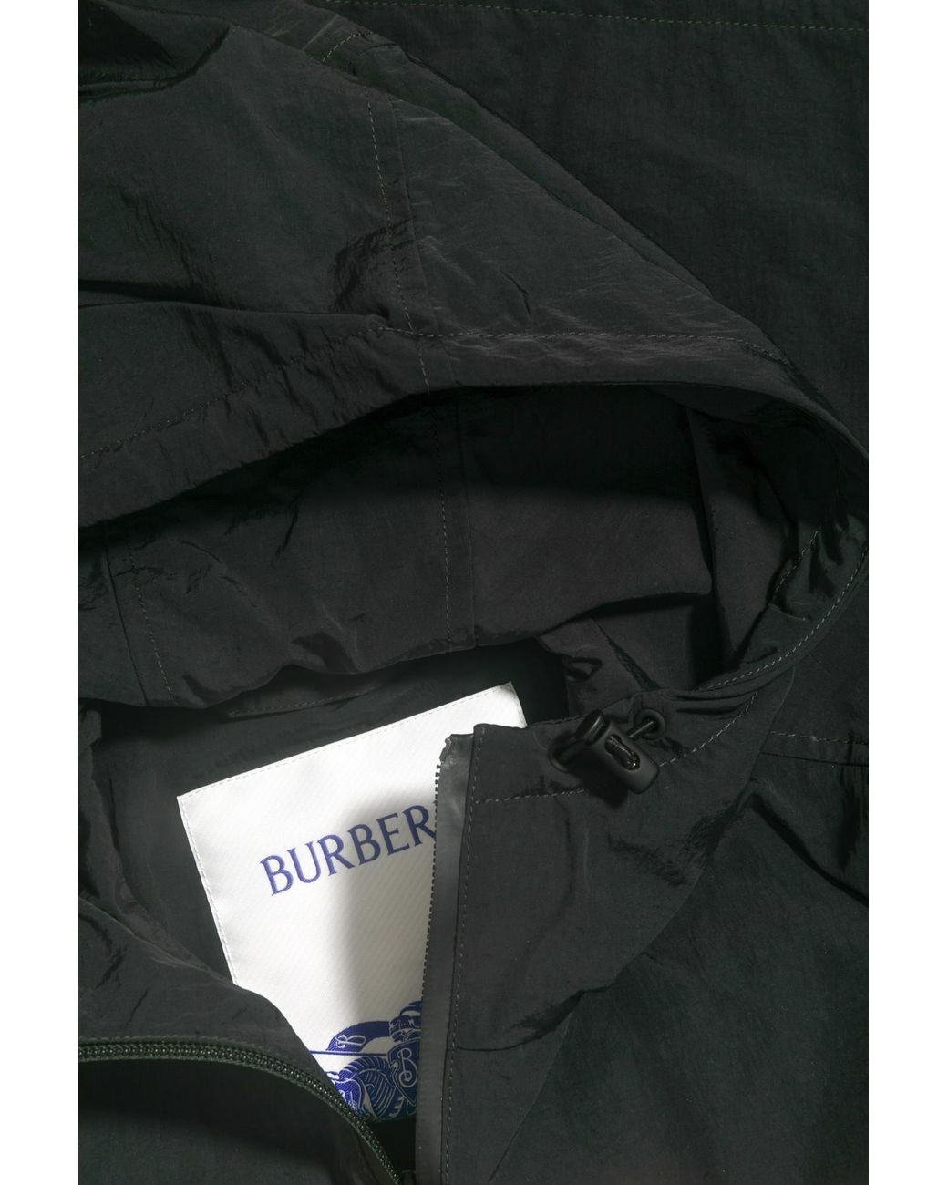 Burberry Black Ekd Motif Zipped Hooded Jacket