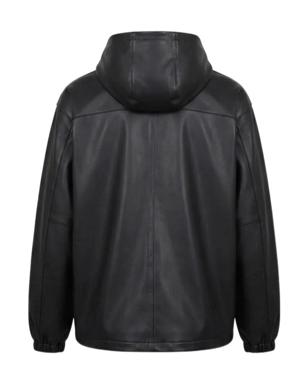 Rohe Black Hooded Leather Jacket