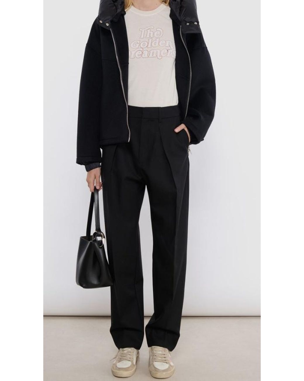 Soeur Black Ferrel Pleated Tailored Pants