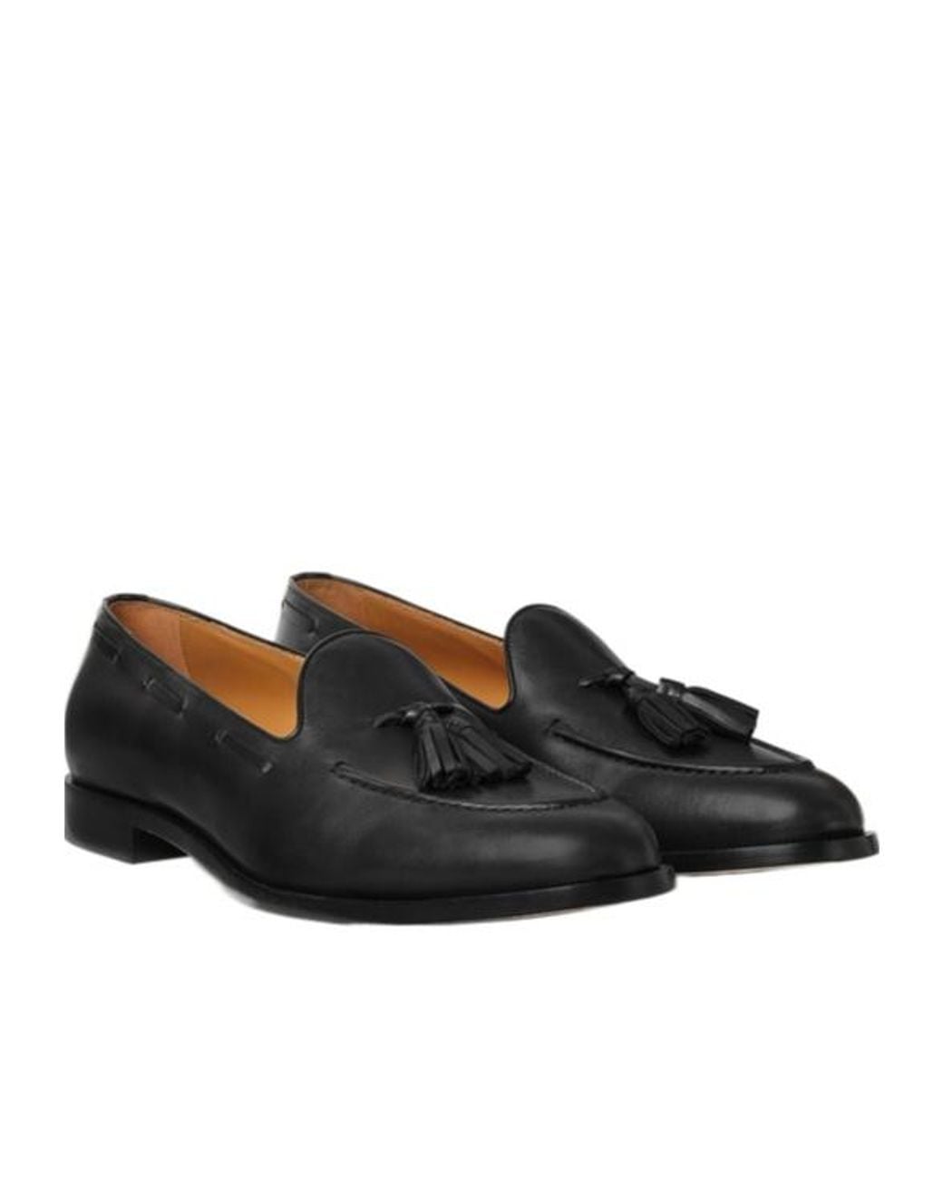 Loro Piana Black Serge Flat Loafers for men