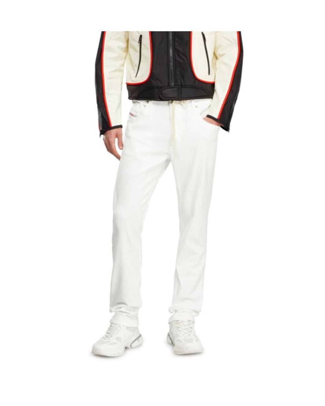 DIESEL White 2030 D-Krooley Tapered-Leg Jeans for men