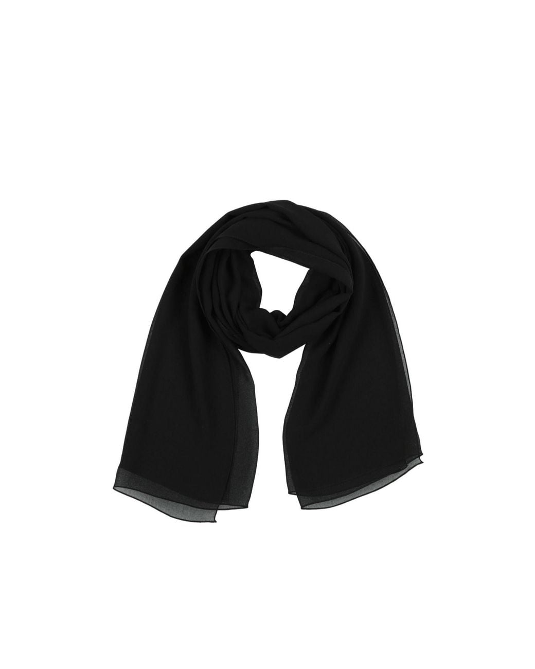 Dolce & Gabbana Black Solid Color Crepe Scarf