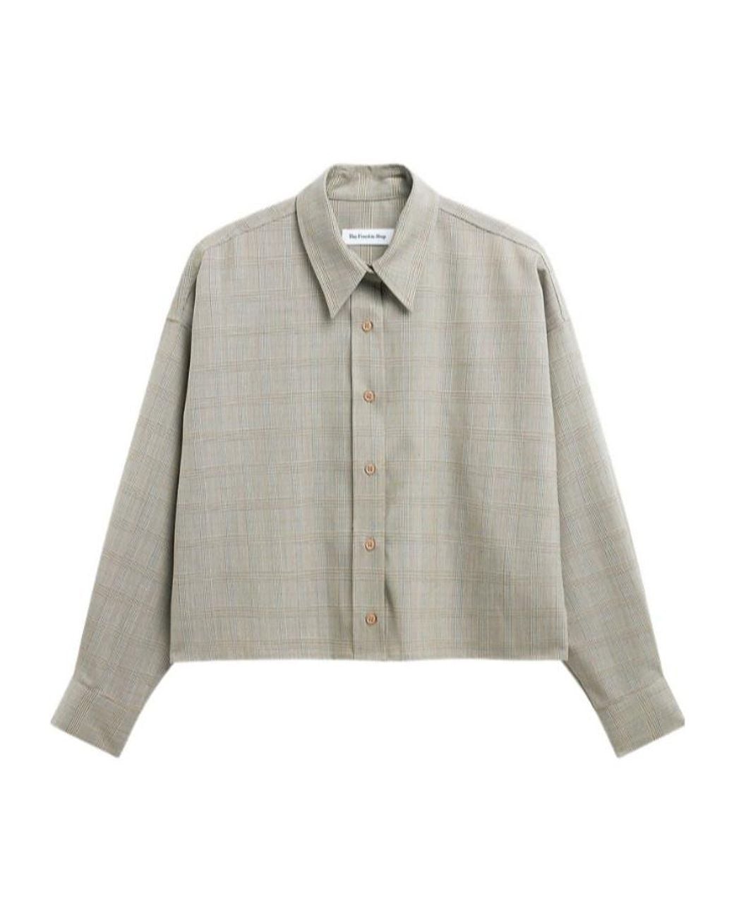 Frankie Shop Gray Arlen Boxy Checked Shirt