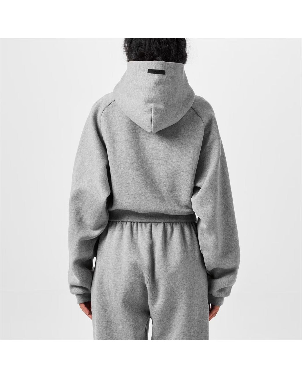 Fear Of God Gray Logo Hooded Sweatshirt