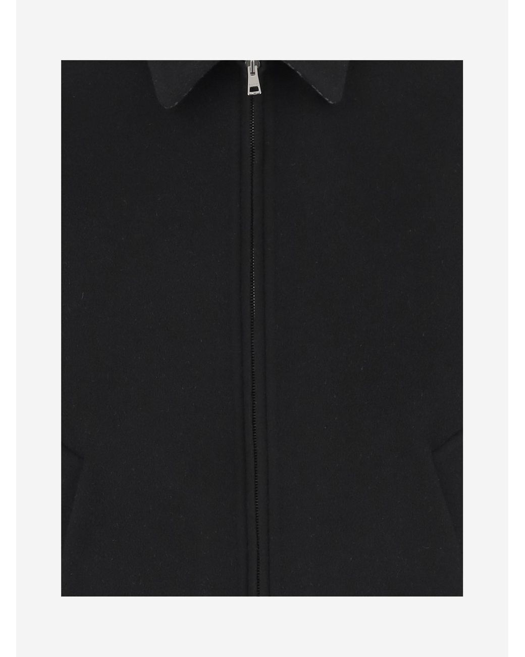 Gucci Black Jacket With Classic Collar And Front Zip Closure for men