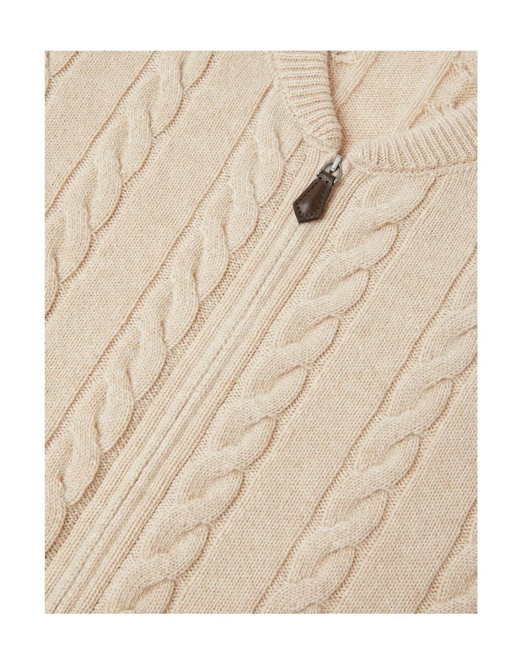 Loro Piana Natural Cedar Bomber Cardigan for men