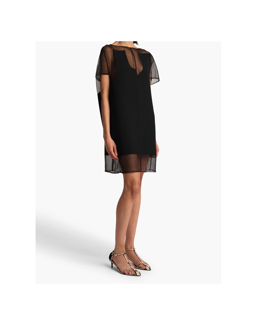 Khaite Black Winona Short Sleeved Mini Dress