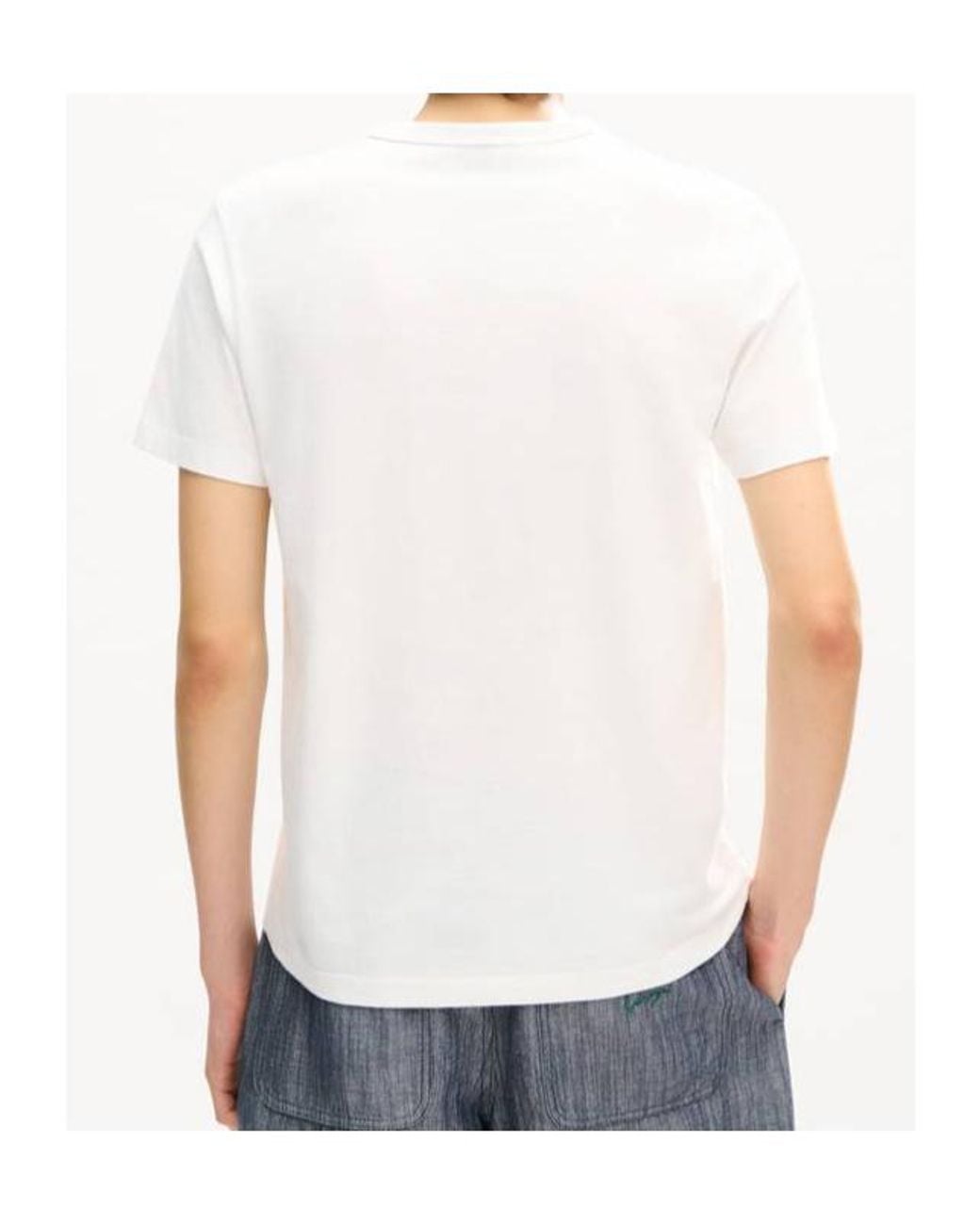 KENZO White Logo Embroidered Crewneck T-Shirt for men