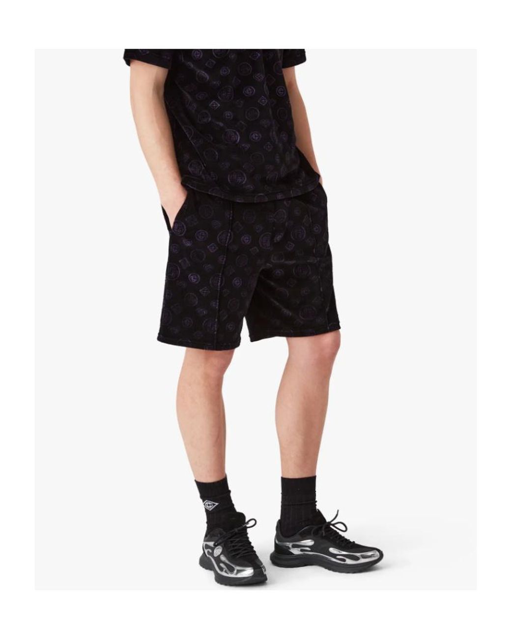 Casablanca Black Monogram-Pattern Shorts for men