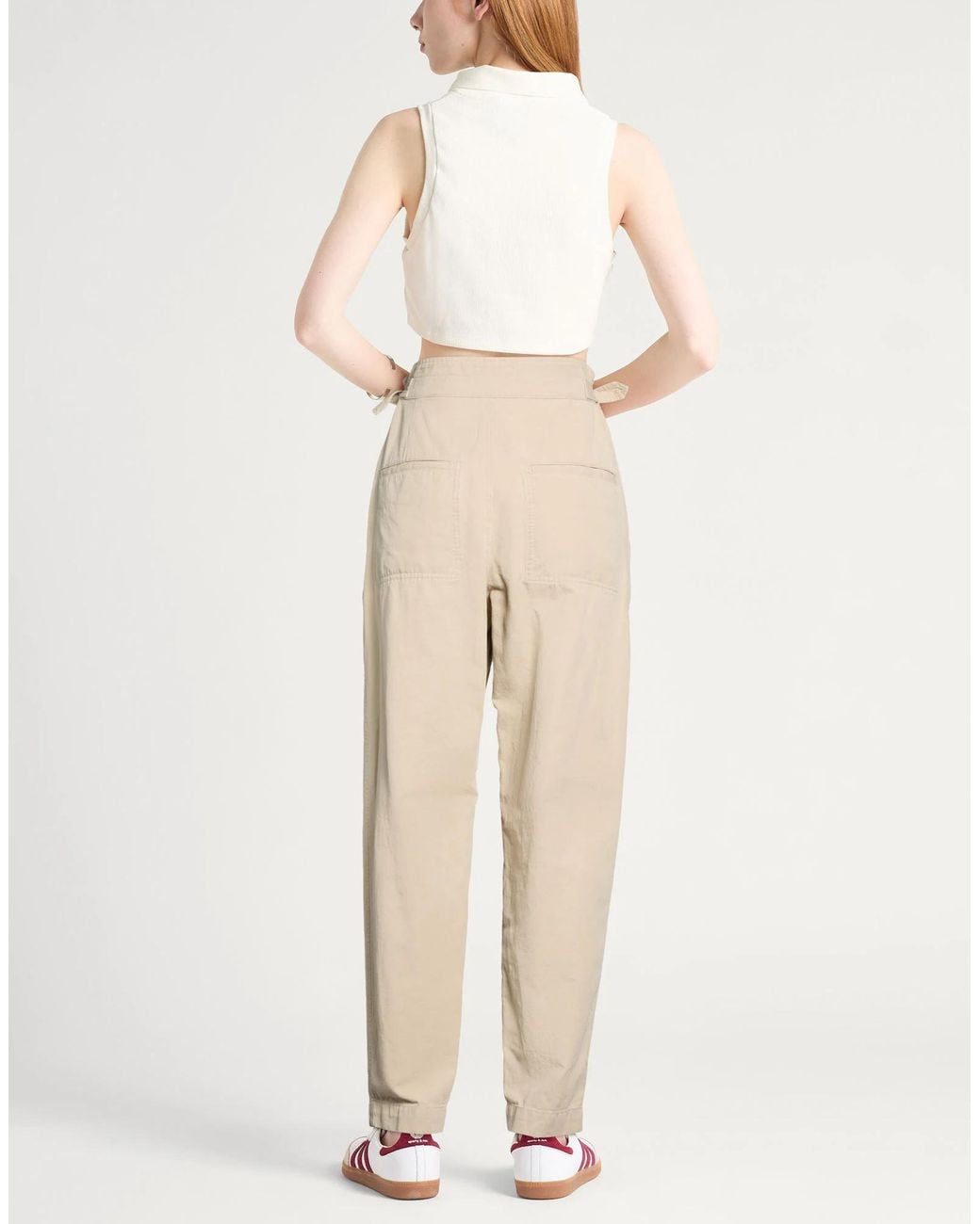 Isabel Marant Natural Solid-Colored Straight-Leg Pants
