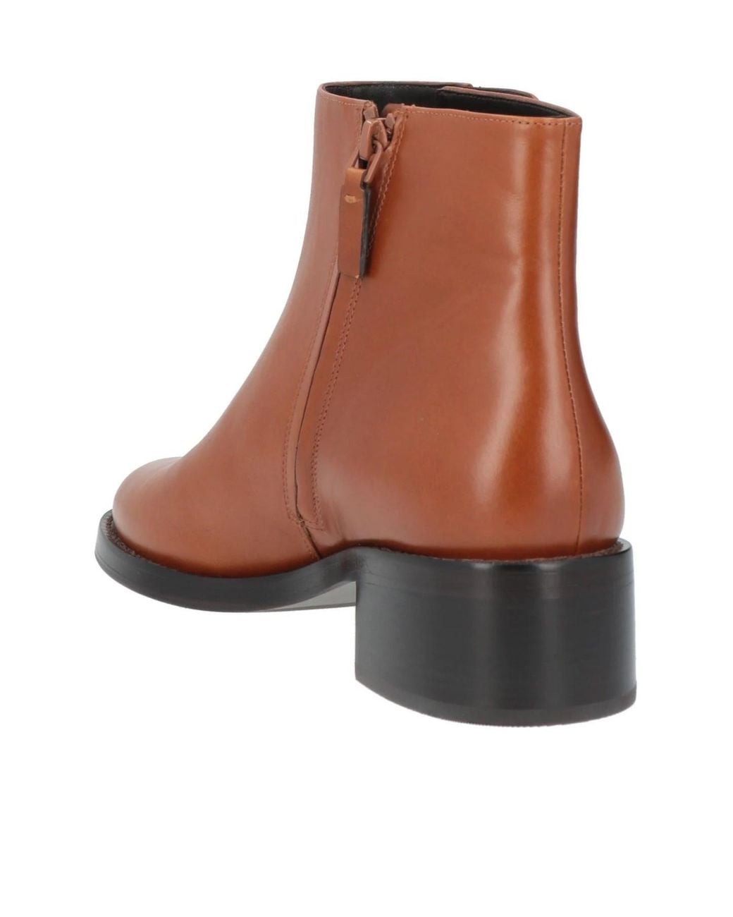 Tory Burch Brown Simple Round-Toe Ankle Boots