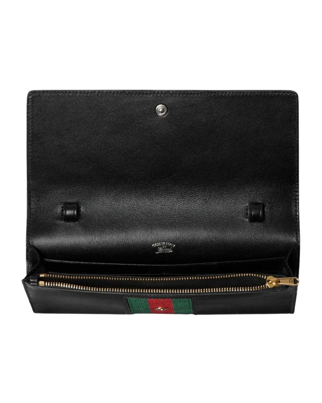 Gucci Black Strapped Horsebit Web Wallet