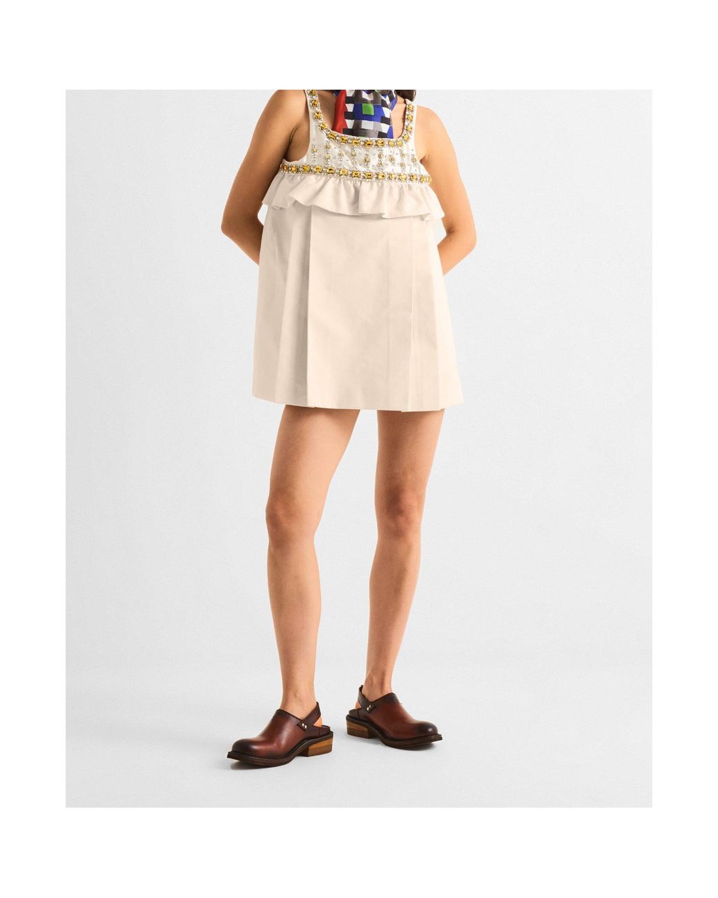 Miu Miu Natural Mini Dress