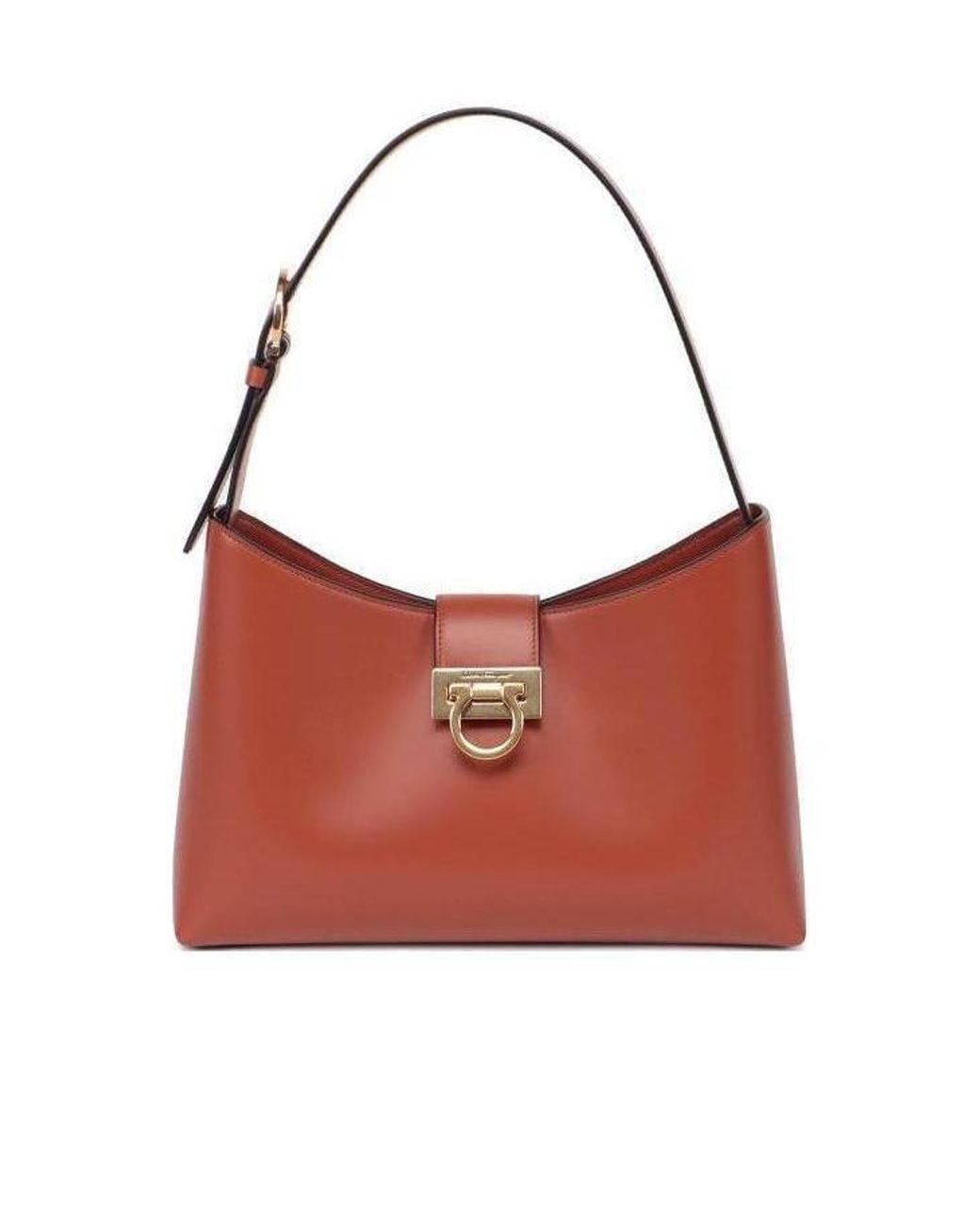Ferragamo Red Gancini Flip-Lock Shoulder Bag
