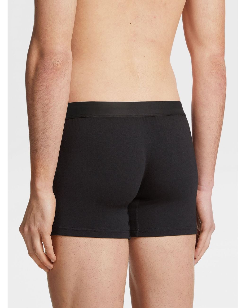 Zegna Black Logo Waist-Side Panties for men
