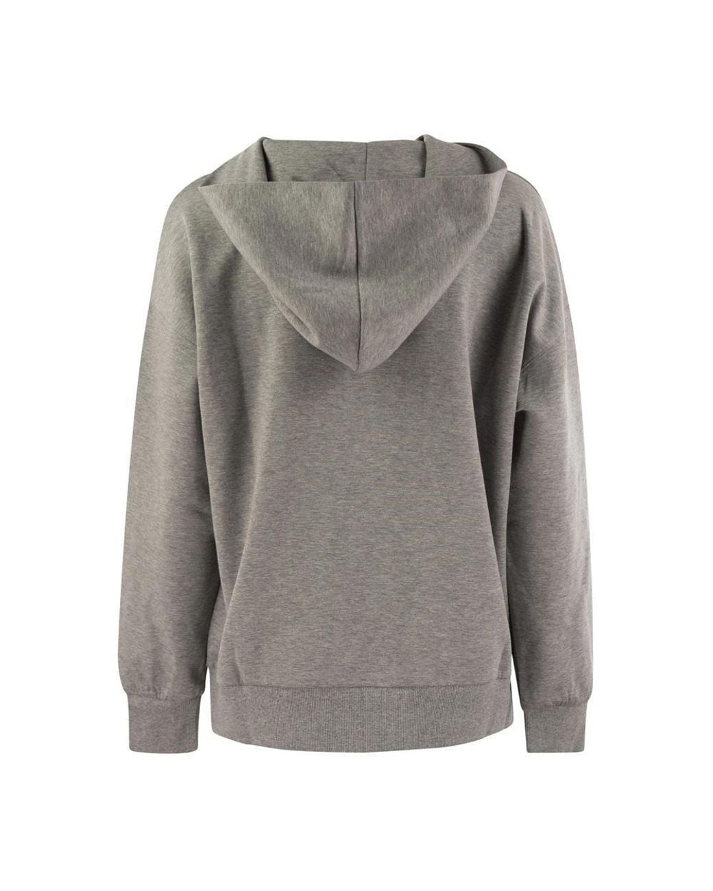 Max Mara Gray 'S Logo Detailed Long-Sleeved Hoodie