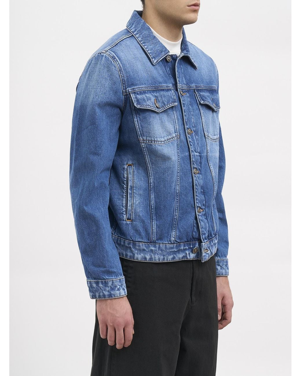 Dondup Blue Faded-Effect Denim Jacket for men