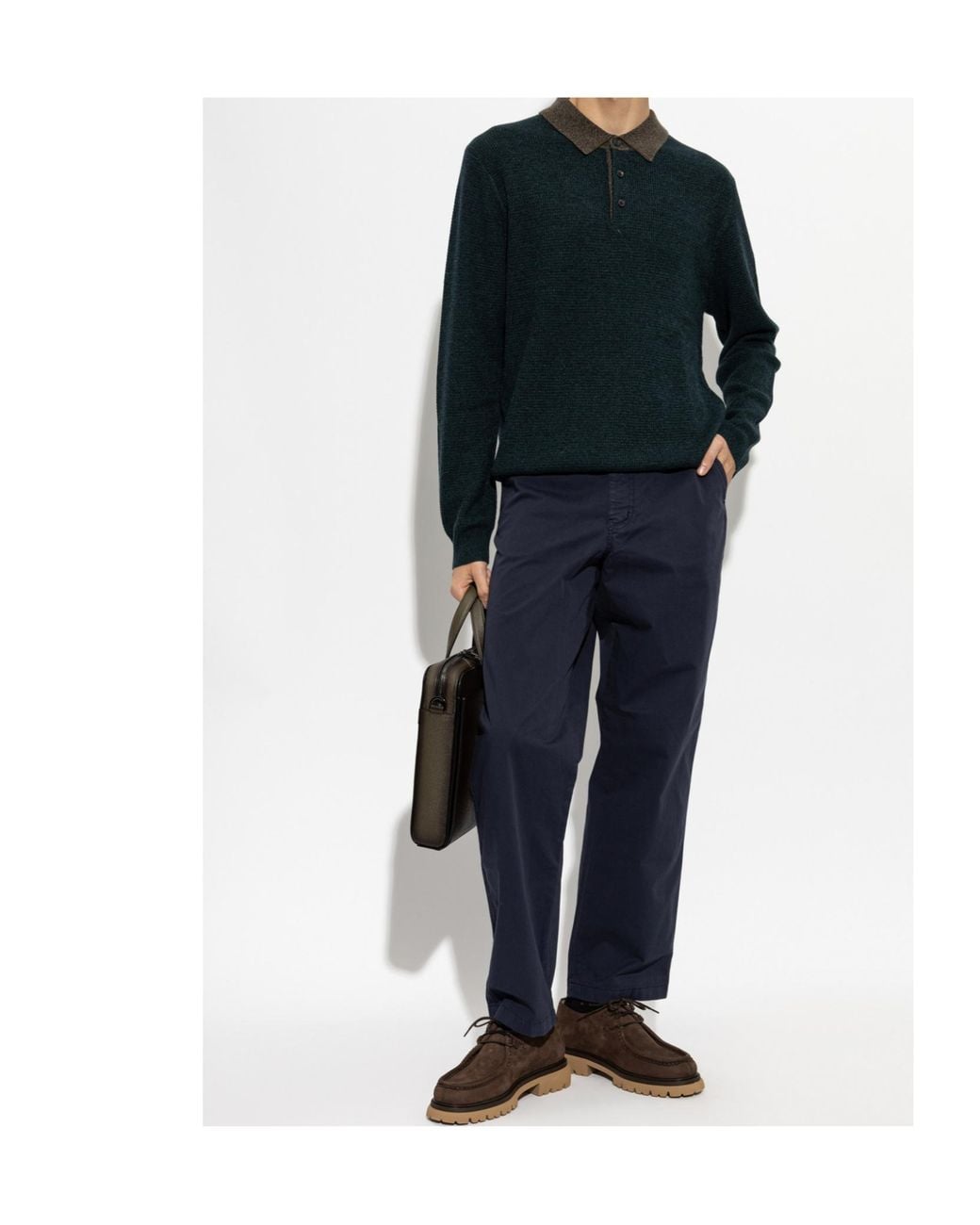 Paul Smith Blue Contrast Collar Polo Shirt for men