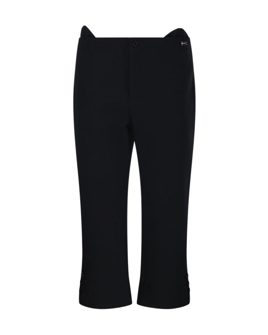 Victoria Beckham Black Tab Detail Cropped Trouser
