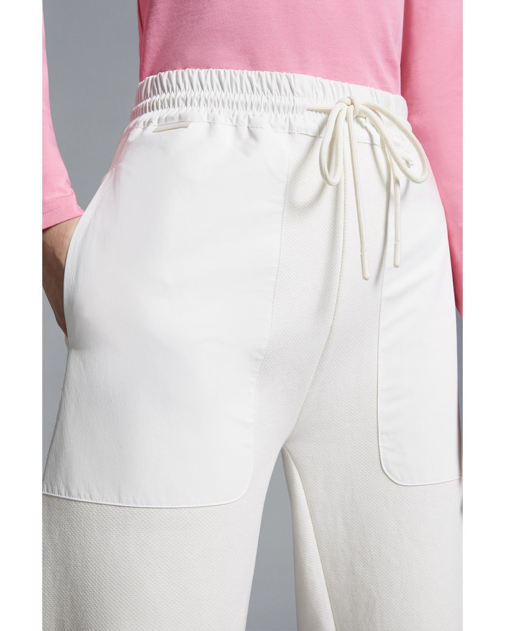 Moncler White Drawstring Panelled Sweatpants