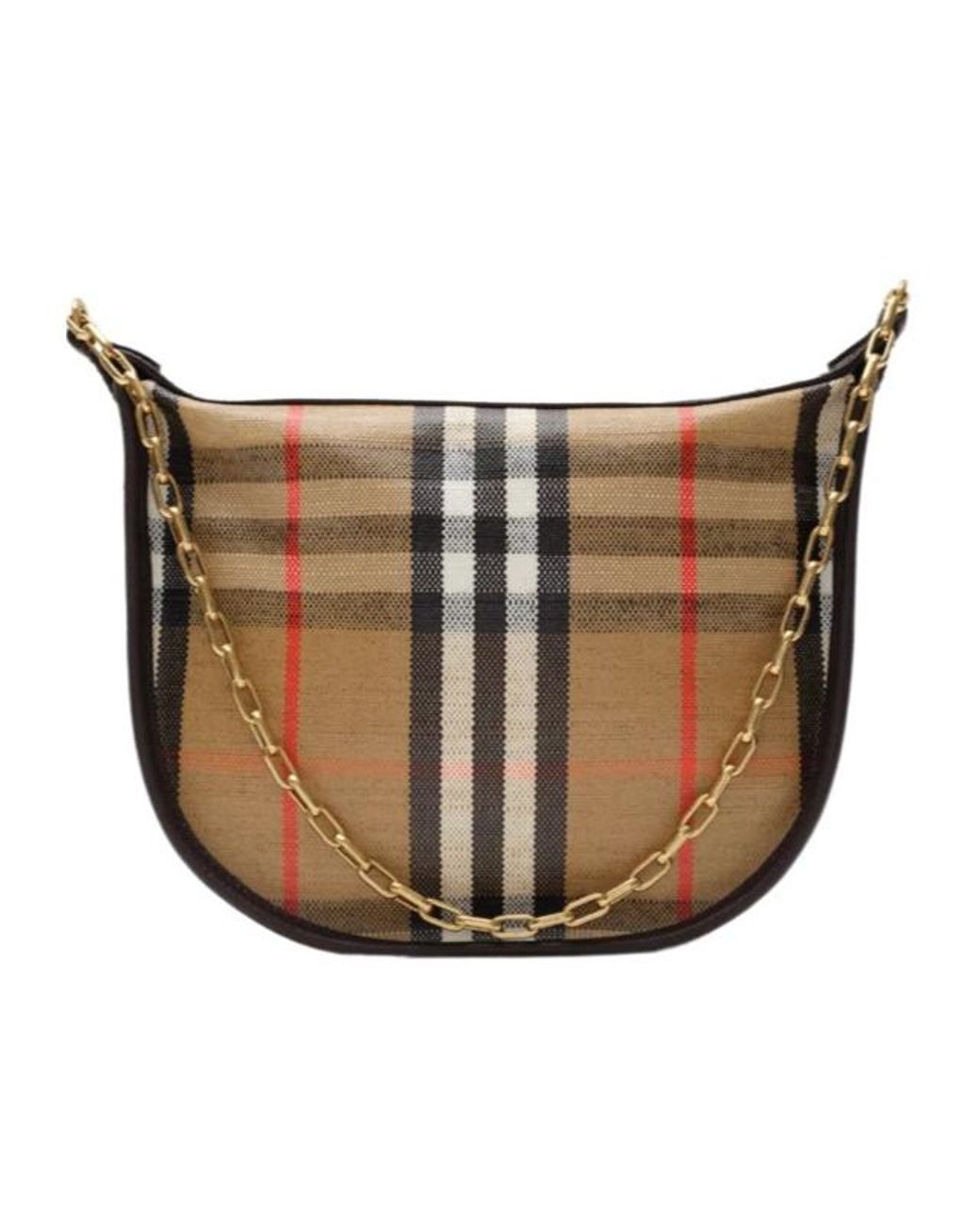 Burberry White バーバリー ハイランド チェーン ミニ ショルダーバッグ