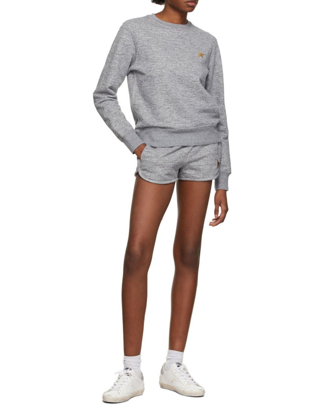 Golden Goose Deluxe Brand Gray Star Embroidered Shorts