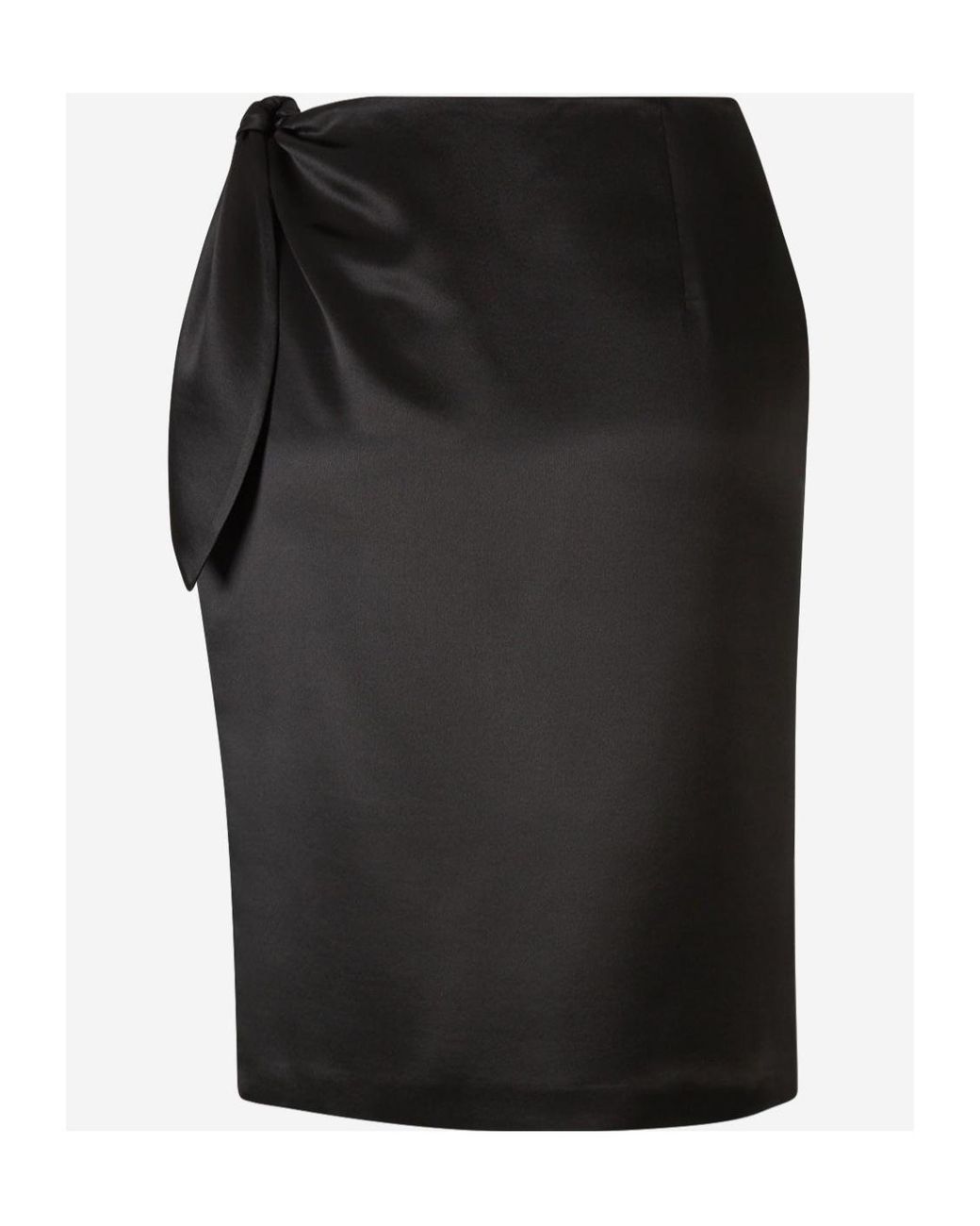 Saint Laurent Black Silk Satin Mini Skirt