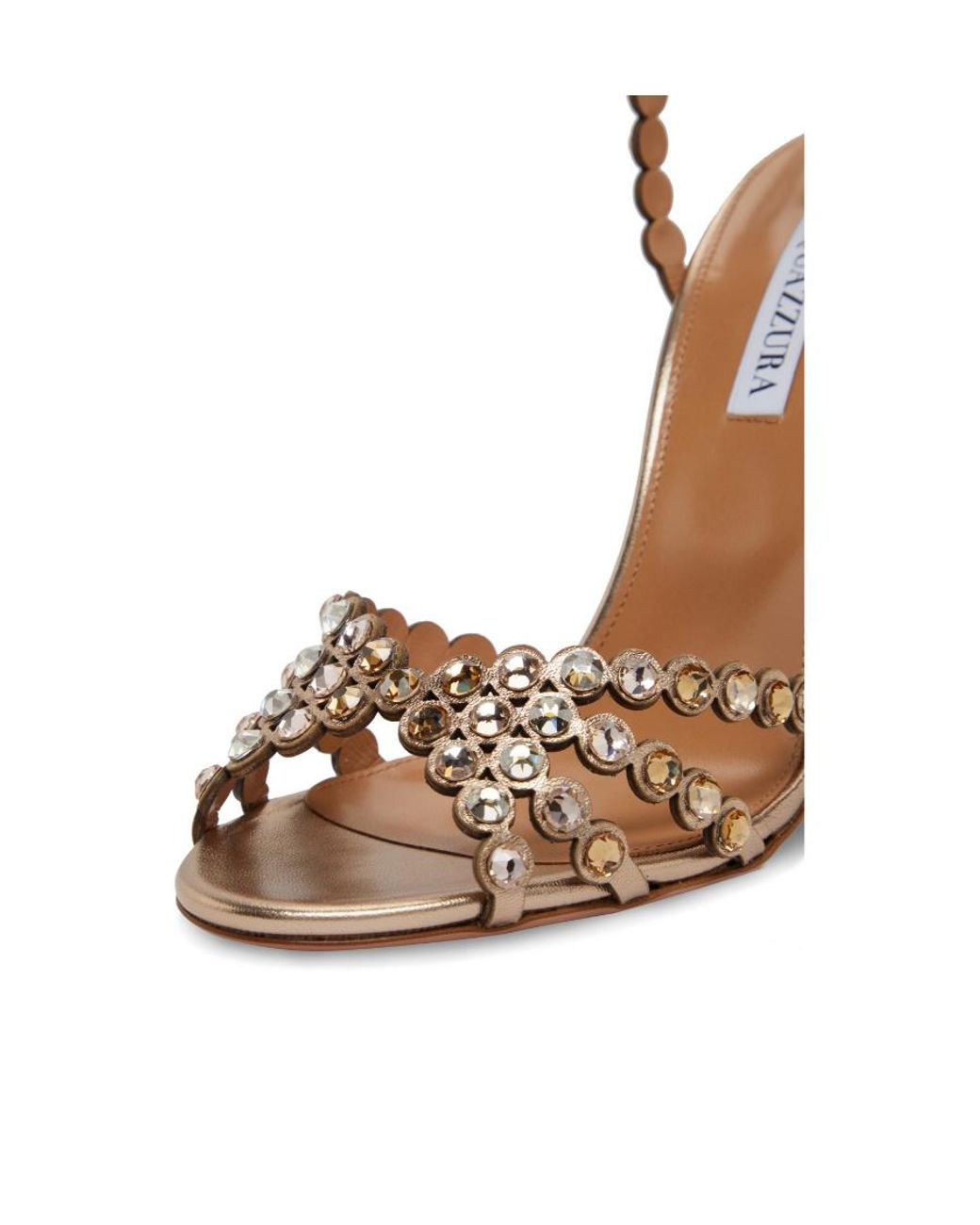 Aquazzura Metallic Logo High-Heel Sandals