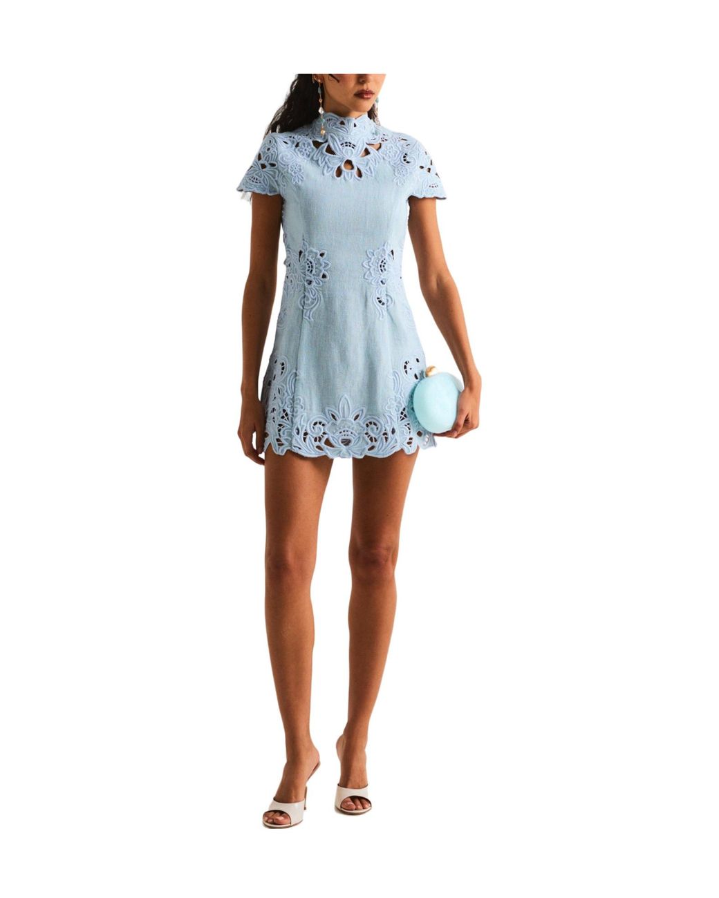 Cult Gaia Blue Fitted Short Dress
