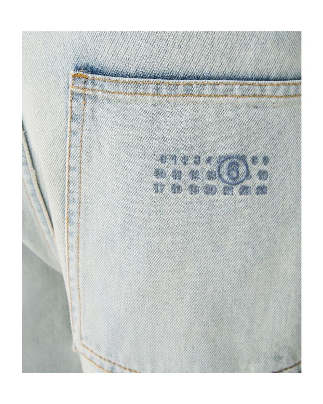 MM6 by Maison Margiela Blue Numeric Signature Wide Jeans