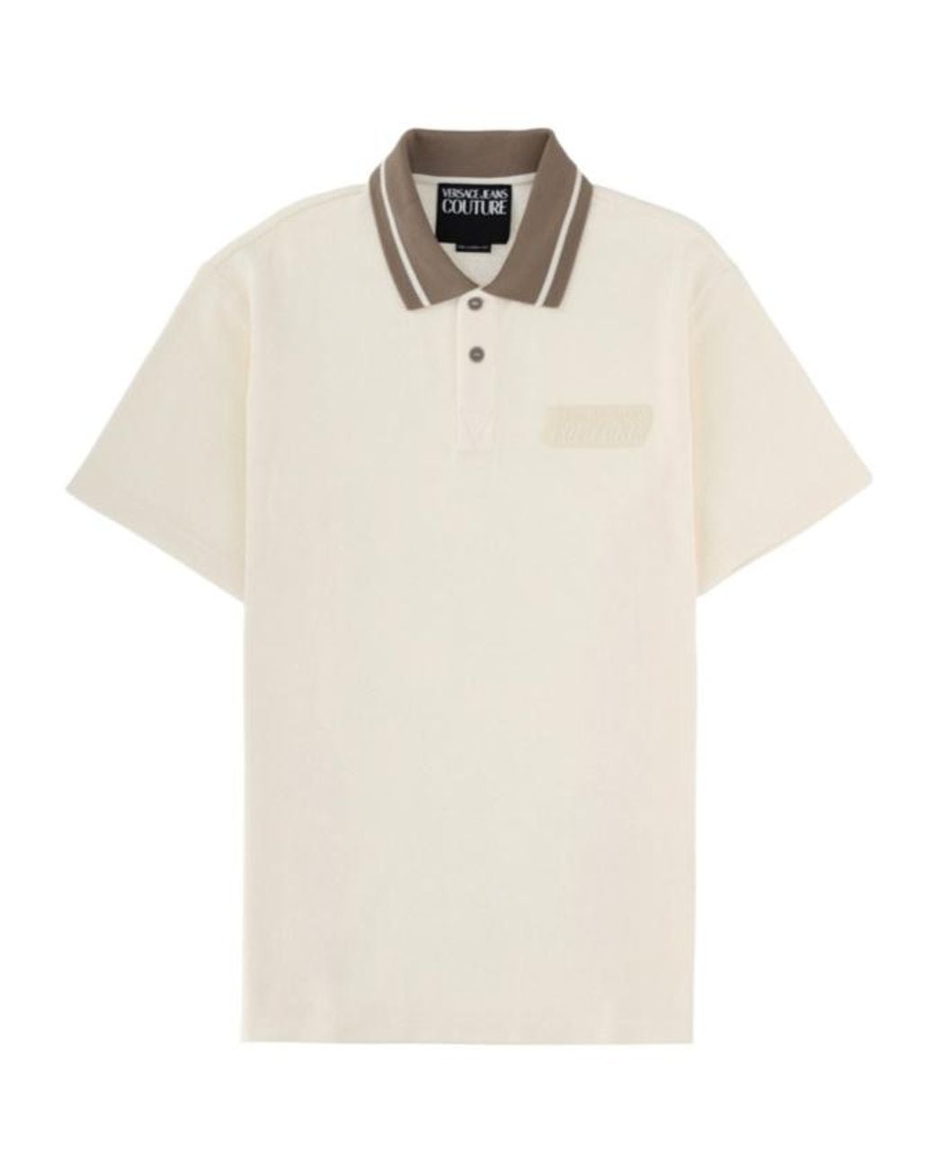 Versace White Jeans Couture Contrast Collar Polo Shirt for men