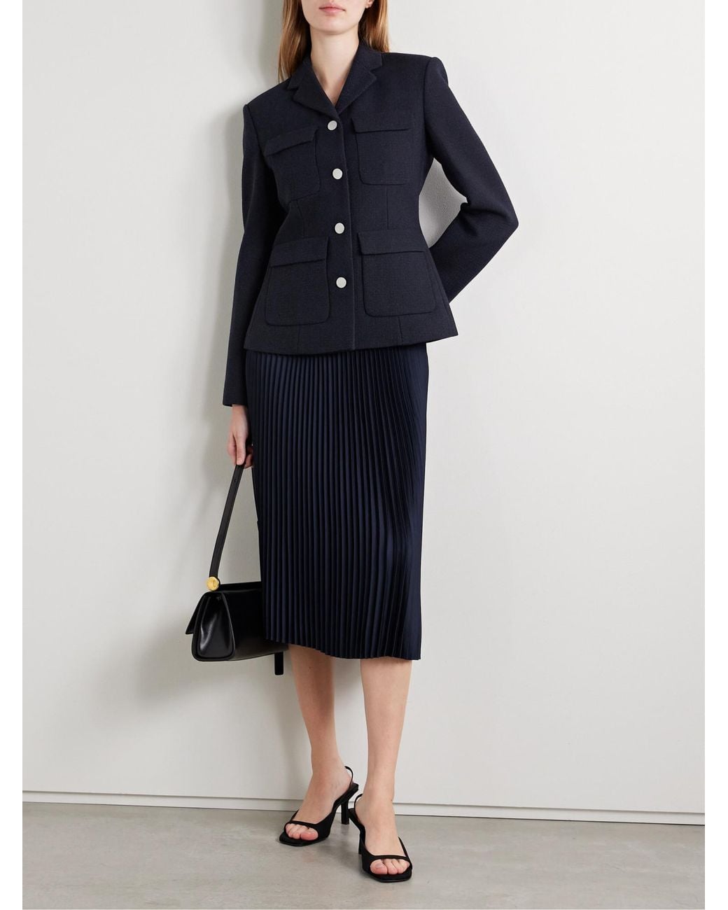 Theory Blue Classic Style Wool Coat