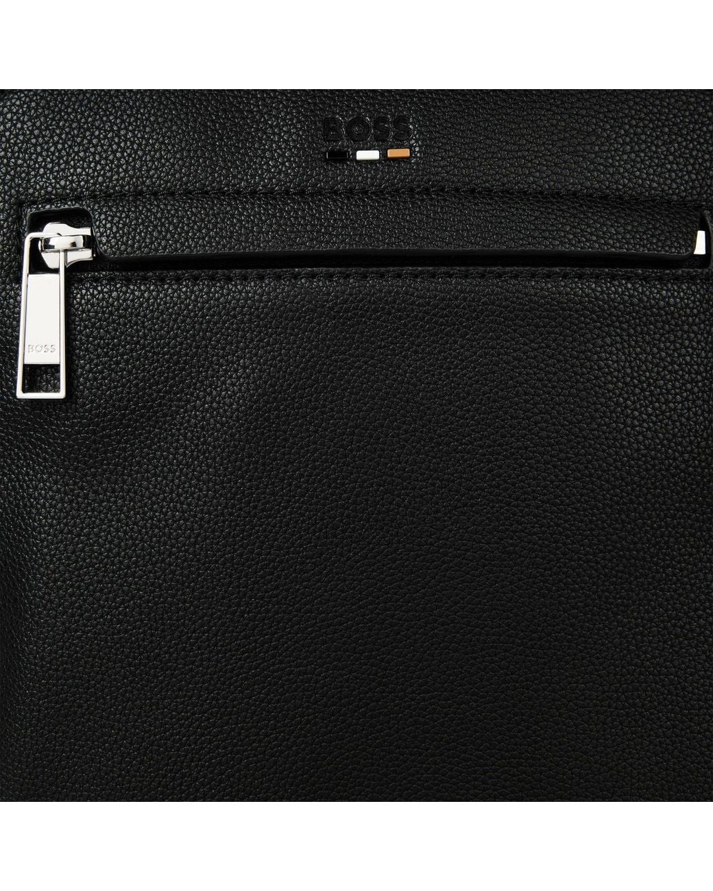 Boss Black Grainedleather Vertical Crossbody Bag for men
