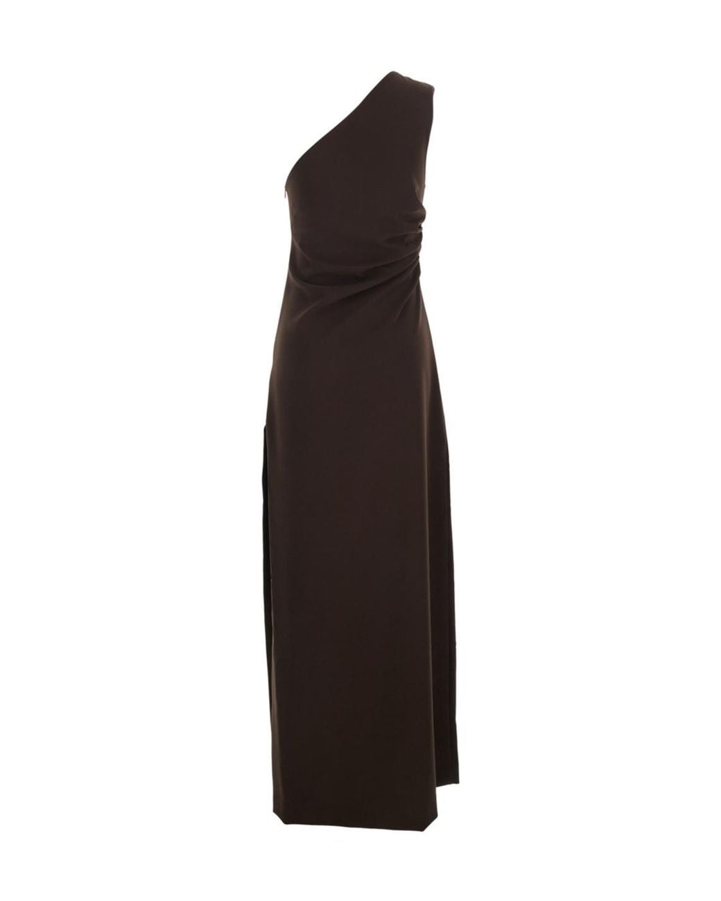 P.A.R.O.S.H. Black One-Shoulder Ruched Dress