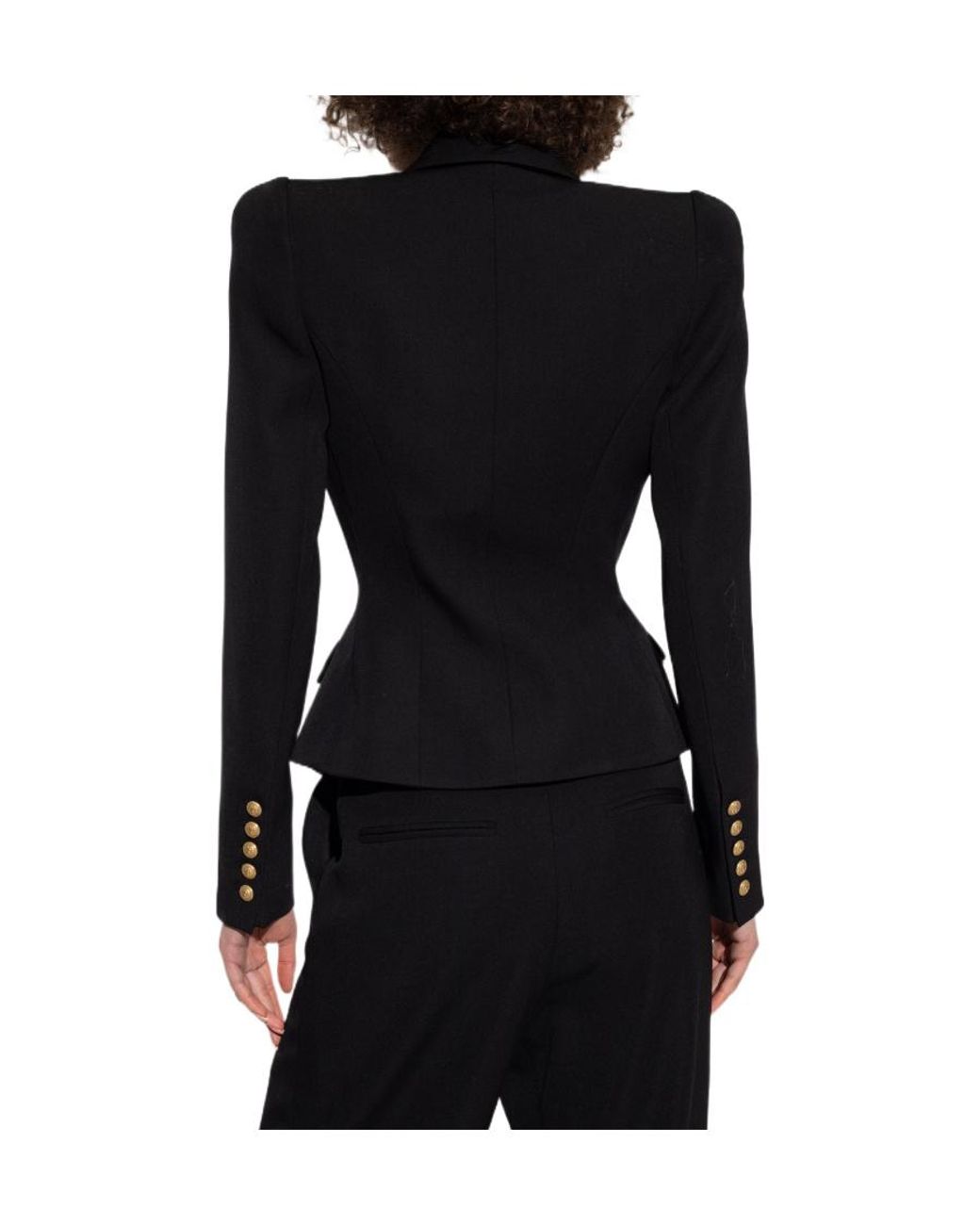 Balmain Black Crystal-Embellished Tailored Blazer