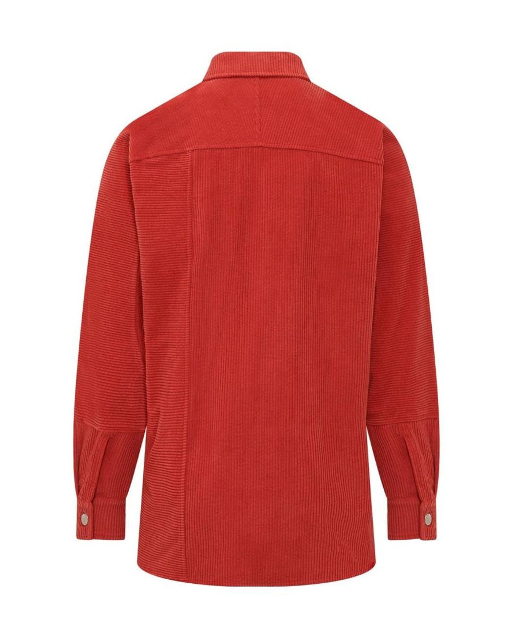 Ambush Red Button-Up Corduroy Overshirt for men